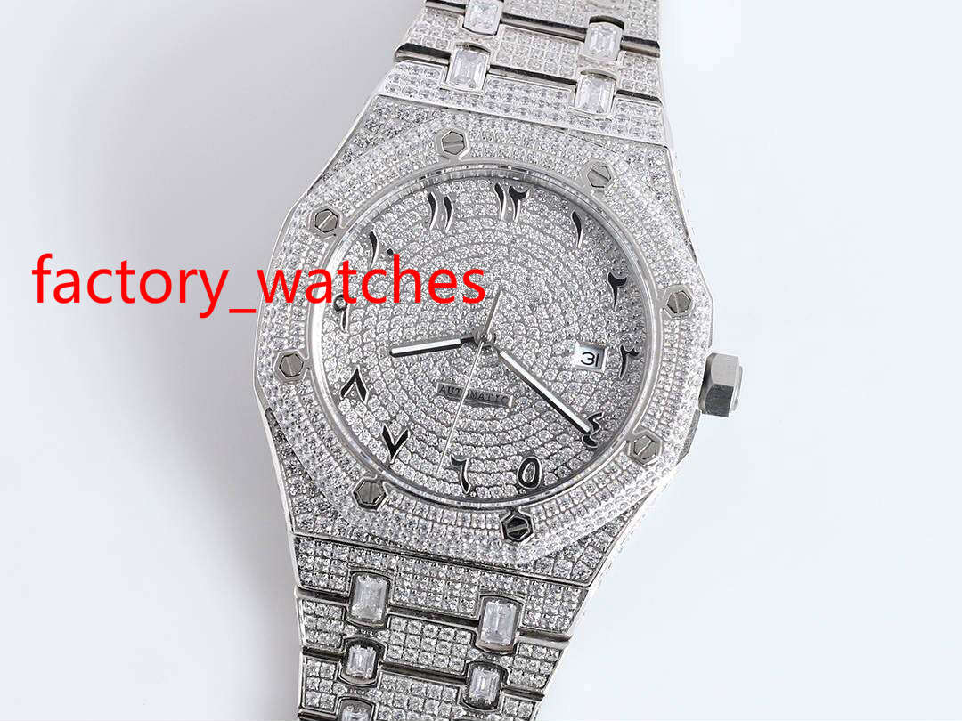 High Quality Men's Watches Arabic numbers iced silver case Diamond Face Watch 42MM Automatic Mechanical MEN Wristwatch
High Quality Men's Watches Arabic numbers iced silver case Diamond Face Watch 42MM Automatic Mechanical MEN Wristwatch