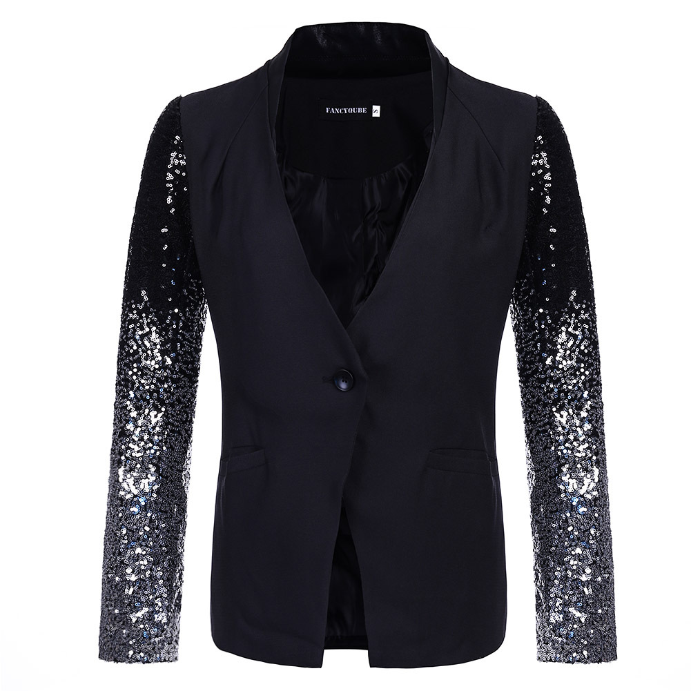 In Stock Sequins Women's Pant Suits Slim Fit One Button Ladies Office Evening Work Wear Tuxedos 1 Pieces