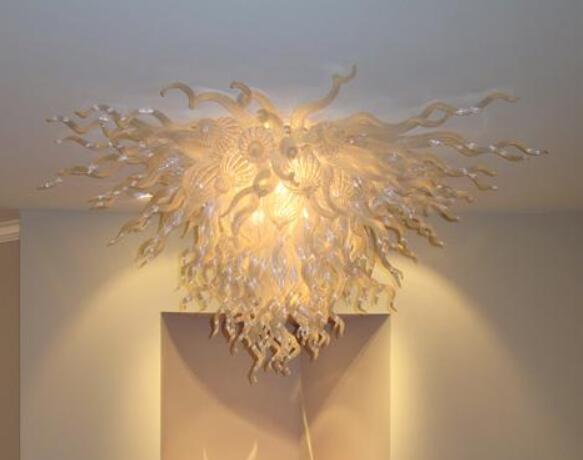 Luxurious white crystal LED ceiling lights with hand-blown glass artistry for elegant home decor
