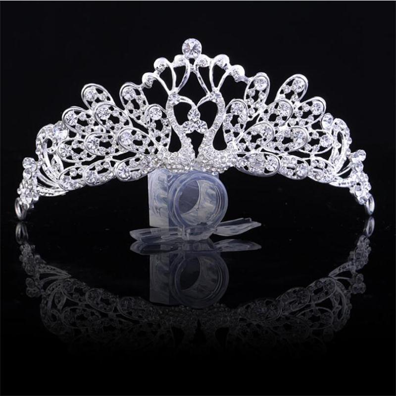 vintage imitated emerald shiny crystal tiaras crowns hair jewelry headpiece wedding bridal hair accessories in stock