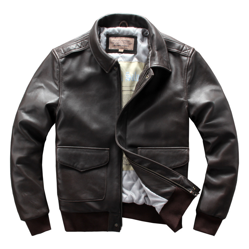 Autumn Winter New Genuine Leather Male New Zealand Header Level Sheep Quilted Slim Lapel Short Leather Shirt, Brown
Autumn Winter New Genuine Leather Male New Zealand Header Level Sheep Quilted Slim Lapel Short Leather Shirt, Brown