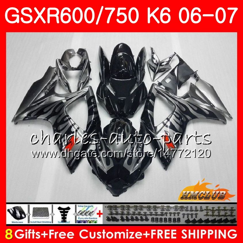 Body sillvery flames For SUZUKI GSX R600 GSX R750 GSXR600 2006 2007 8HC.6 GSX-R600 GSXR-750 K6 GSXR 600 750 06-07 GSXR750 06 07 Fairing kit, No. 1
Body sillvery flames For SUZUKI GSX R600 GSX R750 GSXR600 2006 2007 8HC.6 GSX-R600 GSXR-750 K6 GSXR 600 750 06-07 GSXR750 06 07 Fairing kit, No. 1