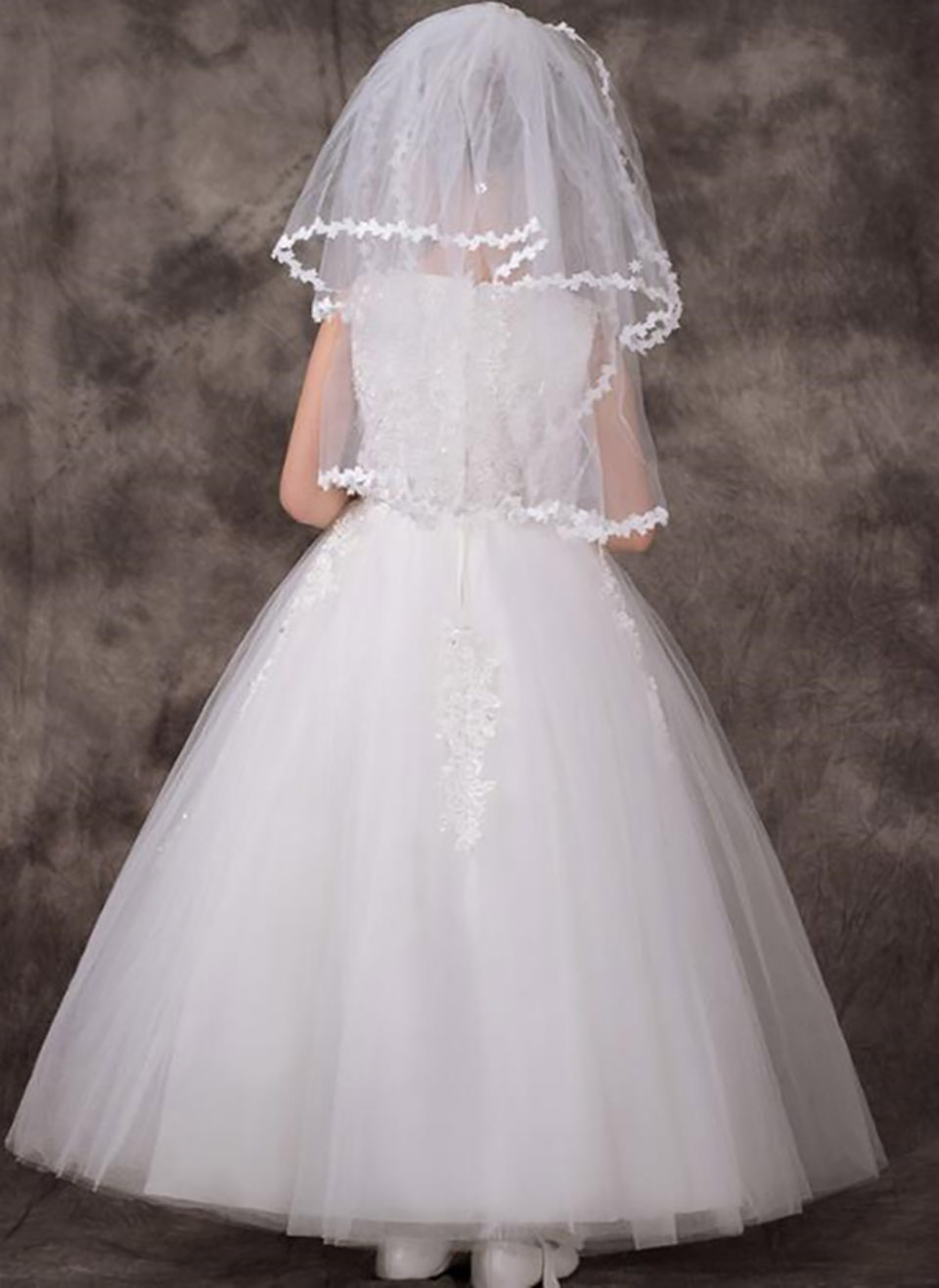 Elegant Flower Girl Dresses Sleeveless Lace Applique Tulle For Weddings Party First Holy Communion Birthday Dresses