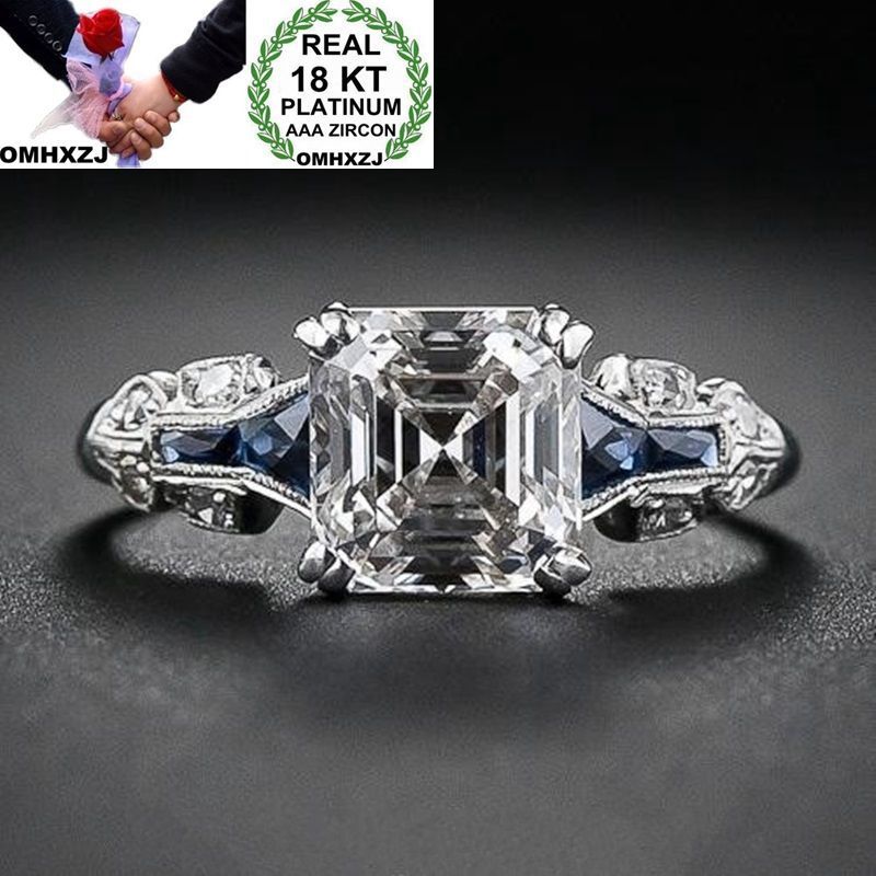 OMHXZJ Wholesale European Fashion Woman Man Party Wedding Gift Luxury Square White Blue Topaz Zircon 18KT White Gold Ring RR650
OMHXZJ Wholesale European Fashion Woman Man Party Wedding Gift Luxury Square White Blue Topaz Zircon 18KT White Gold Ring RR650