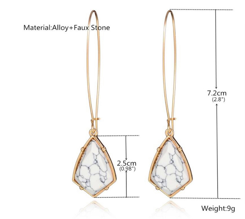 Europe and the United States big brand high-grade Phnom Penh turquoise cylindrical drop earrings Korean temperament simple female earrings e