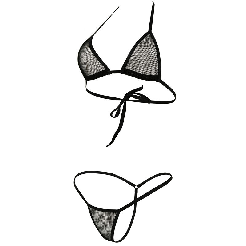 Transparent See Through Mini Micro Bikini Bathingsuit Women's Extreme Hot Sexy Erotic Lingerie Underwear Set Nightwear Costumes Y190601 - view 4