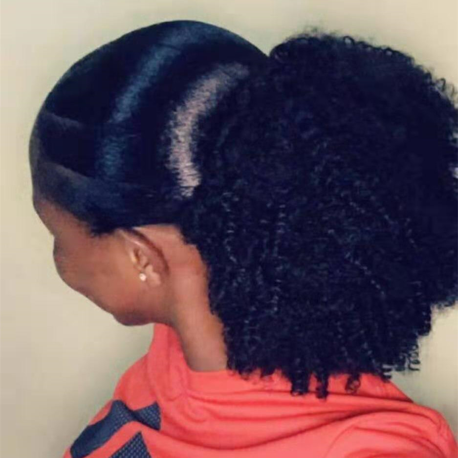 Afro Kinky Curly Ponytail For Women Natural Black Remy Hair 1 Piece 120g Clip In Ponytails Drawstring 100% Human Hair Extension