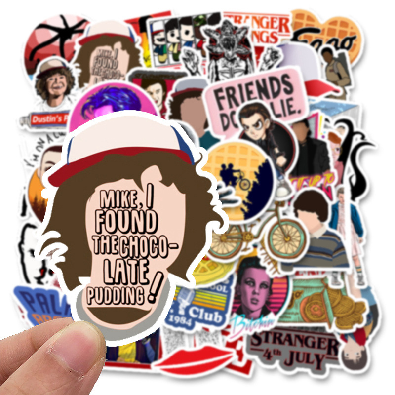 50Pcs/Set Cute American Drama Cartoon Stranger Things 3 Trolley Case Car Stickers Waterproof Removable Graffiti Stickers