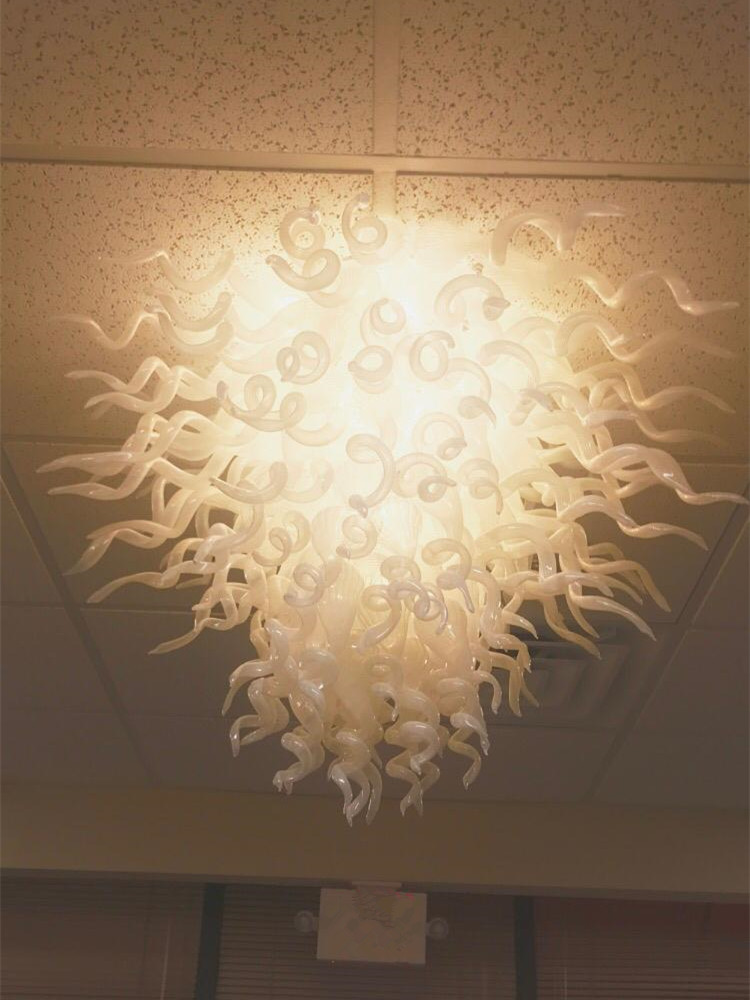 Creative Modern Ceiling Lights LED Crystal Chandelier for High Ceiling Office Art Decoration Hand Blown Glass Ceiling Light