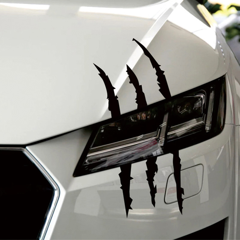 Car Sticker Creative Animal Claw Mark Personality Light Eyebrow Decoration Car Body Vinyl Decal Auto Funny Waterproof Stickers