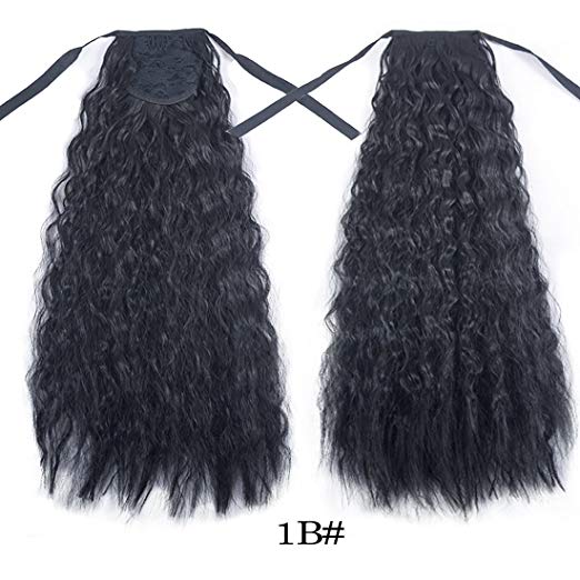 ponytail natural hair for black women, kinky curly human hair ponytail extension 160g peruvian virgin hair drawstring ponytail black 1b