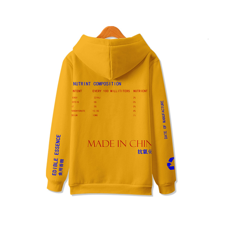 WAMNI Lemon Tea Printed Fleece Pullover Hoodies Men/Women Casual Hooded Streetwear Sweatshirts Hip Hop Harajuku Male Tops MX191121