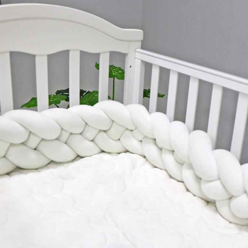 Baby Bed Protector Bumper Newborn 4 twist Pure Cotton Weave Plush Knot Crib Decor Ball Protector Infant Room Bed Decoration1