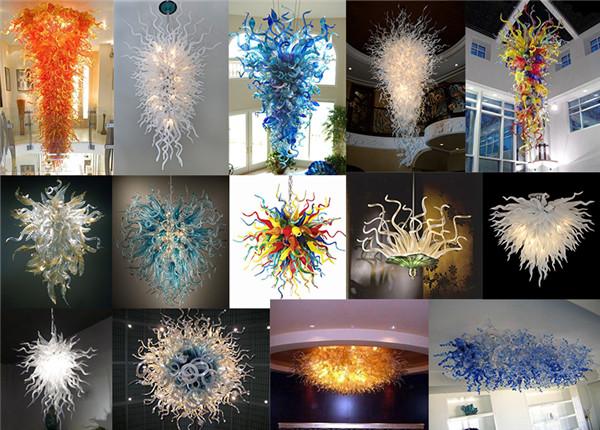 Modern Led Lamparas Hanging Lamp Indoor Lighting Led Lamp Europe Murano Glass Led Chandelier for Living Room