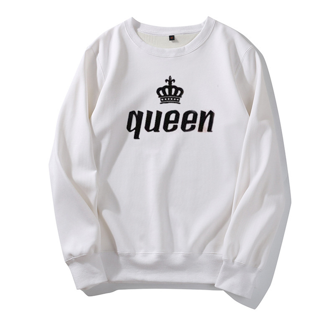 Designer Hoodies King Queen Letter Men Womens Hoodies Design for Couple Tops Fashion Spring Autumn Winter Casual Sweatshirt High Quality