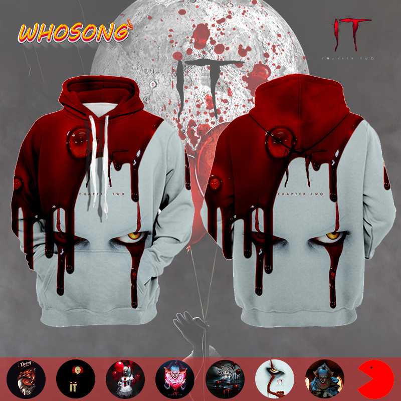 horror movie It: Chapter Two WHOSONG 2019 3D Hoodie Man bloodiness panic Jacket ong sleeve blouse, H00401
horror movie It: Chapter Two WHOSONG 2019 3D Hoodie Man bloodiness panic Jacket ong sleeve blouse, H00401