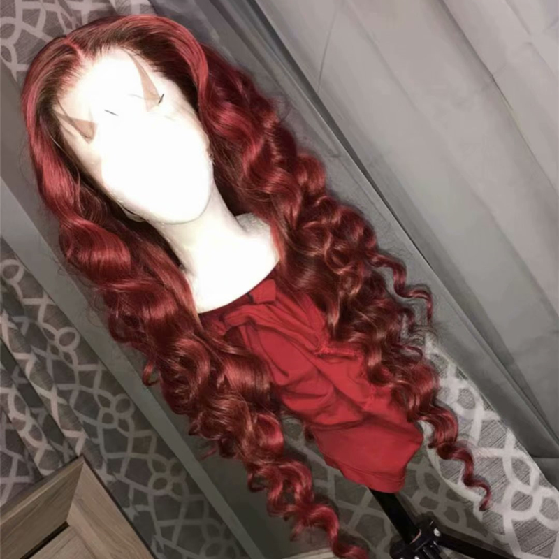 #99J Wine Red 13x6x1 Lace Human Hair Wigs Loose Wavy Peruvian Burgundy Hair Glueless Lace Front Wigs Middle Part 150% Density
#99J Wine Red 13x6x1 Lace Human Hair Wigs Loose Wavy Peruvian Burgundy Hair Glueless Lace Front Wigs Middle Part 150% Density