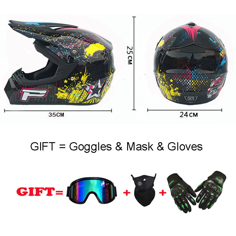 Off-road Motorcycle Helmet Motor Motocross Casque Open Face Offroad ATV Cross Bicycling Goggles Mask Gloves Gifts