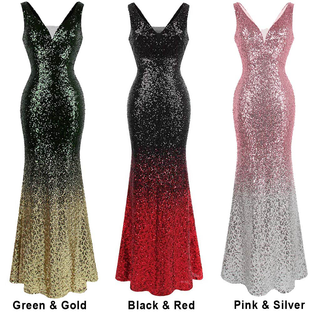 Angel-fashions Women V Neck Gradient Sequin Long Formal Mermaid Party Prom Gown Dresses Evening Dress 382, Pink silver
Angel-fashions Women V Neck Gradient Sequin Long Formal Mermaid Party Prom Gown Dresses Evening Dress 382, Pink silver