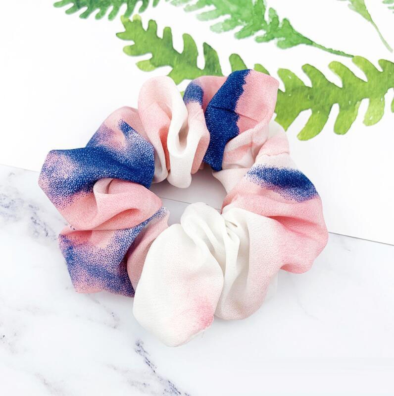 Ladies fashion Hair Scrunchies Dazzling Rainbow Shiny Metallic Large Hair Scrunchie Mermaid Elastics Ponytail Holder Hair Ties for