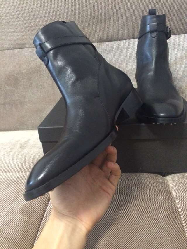 Factory outlet genuine leather persional shoes real picture fashion cow leather high top steeel half boots