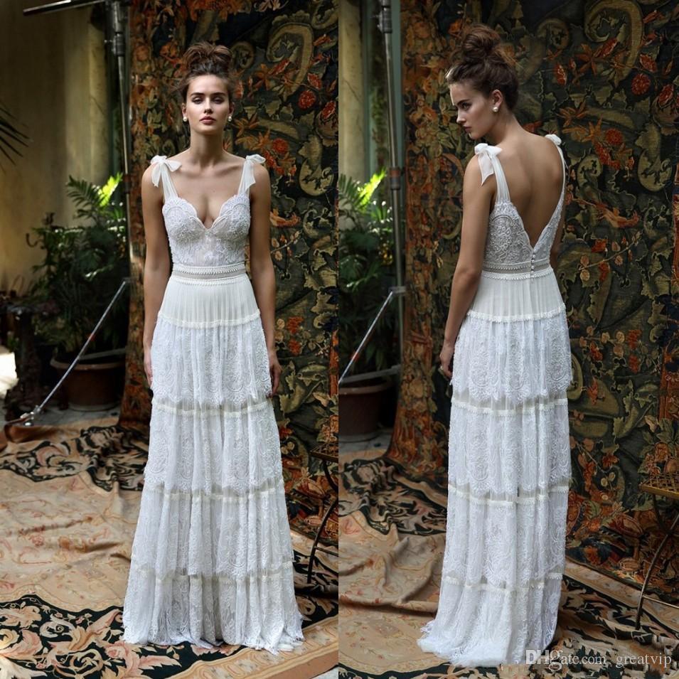 Lihi Hod Backless Bohemian Wedding Dresses 2020 Lace Appliques A Line Beach Wedding Gown Floor Length Bow Boho Bridal Gowns, Black
Lihi Hod Backless Bohemian Wedding Dresses 2020 Lace Appliques A Line Beach Wedding Gown Floor Length Bow Boho Bridal Gowns, Black
