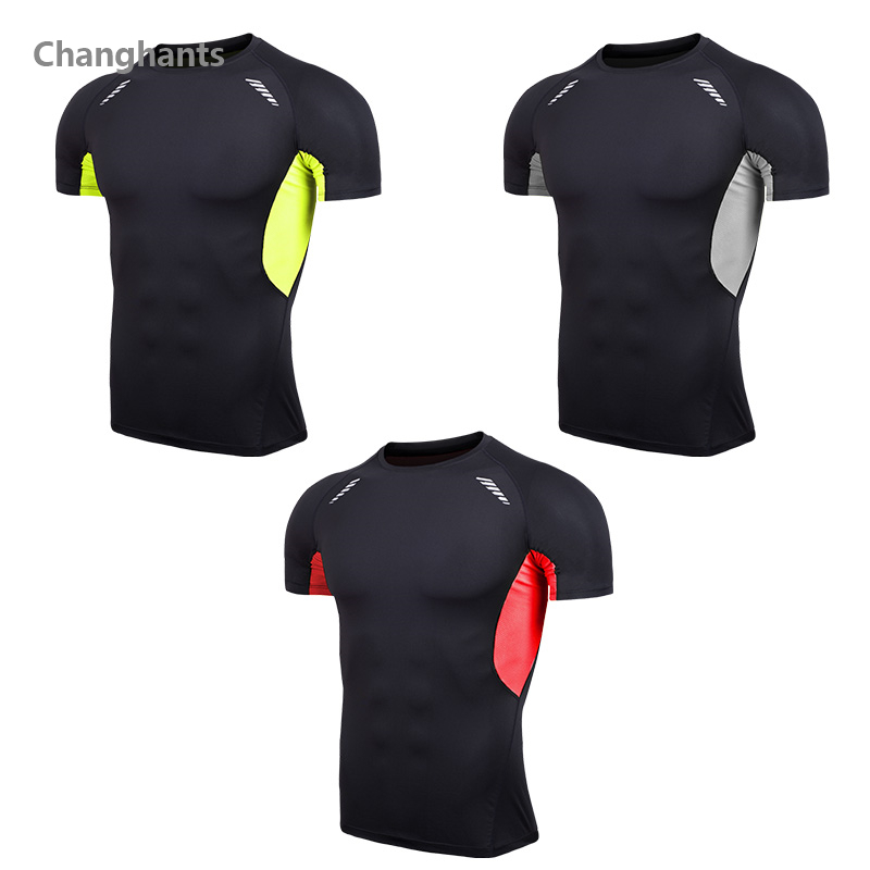 Men Fitness Short Sleeve T-shirt Black & Green / Red / Gray Stitching Running Basketball Tight Jerseys Quick Dry Sportswear Gym, Mt8126
Men Fitness Short Sleeve T-shirt Black & Green / Red / Gray Stitching Running Basketball Tight Jerseys Quick Dry Sportswear Gym, Mt8126