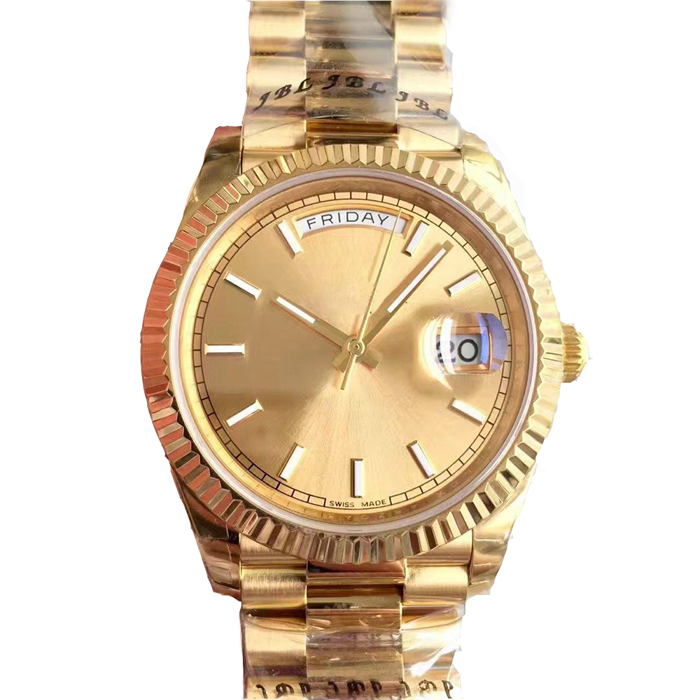 Hot Sell Men S Sport Watch 18k Gold Daydate Series Sapphire Glass 40mm Gold Dial 2813 Stainless Steel Automatic Movement Men Watches, 02
Hot Sell Men S Sport Watch 18k Gold Daydate Series Sapphire Glass 40mm Gold Dial 2813 Stainless Steel Automatic Movement Men Watches, 02