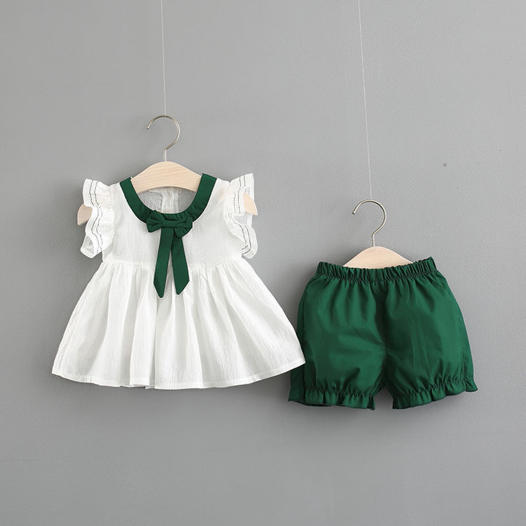 Lovely Baby Girls Clothing Sets Baby Girls Clothes Set 2pcs Cotton Sleeveless White Tops+Solid Color Shorts Girl Summer Clothes, Bottle green
Lovely Baby Girls Clothing Sets Baby Girls Clothes Set 2pcs Cotton Sleeveless White Tops+Solid Color Shorts Girl Summer Clothes, Bottle green