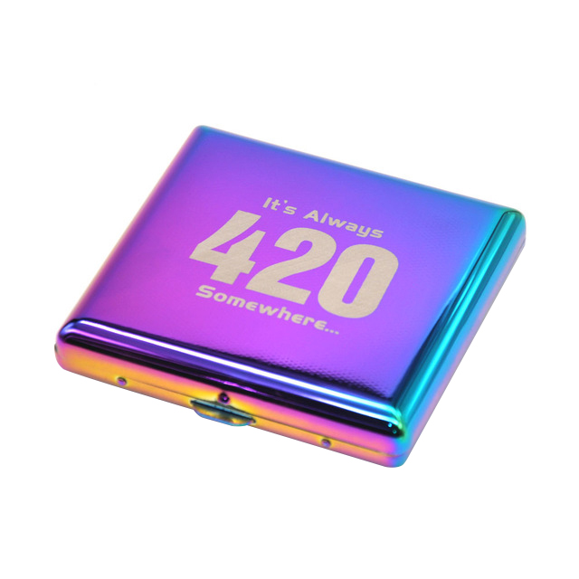 1PC Ice Rainbow Color Metal Patttern Cigarette Case 90x80mm Hold 20 Regular Size Cigarettes (85mm*8mm) With 2 Clips
1PC Ice Rainbow Color Metal Patttern Cigarette Case 90x80mm Hold 20 Regular Size Cigarettes (85mm*8mm) With 2 Clips