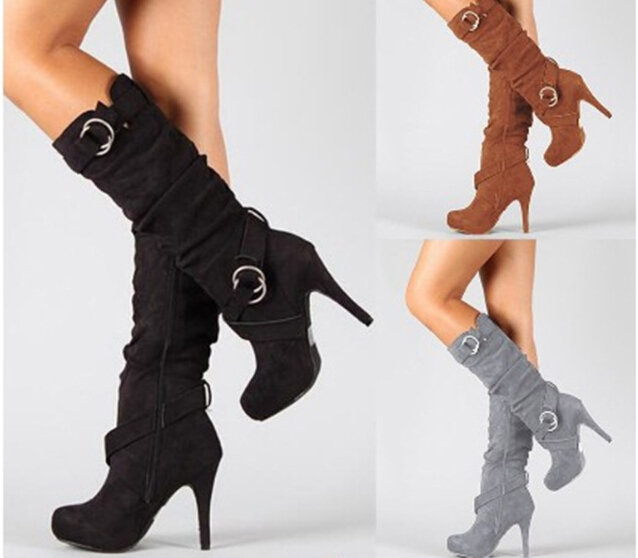 Large size belt buckle side zipper high boots children's shoes stiletto high heel waterproof platform Martin boots, Grey
Large size belt buckle side zipper high boots children's shoes stiletto high heel waterproof platform Martin boots, Grey