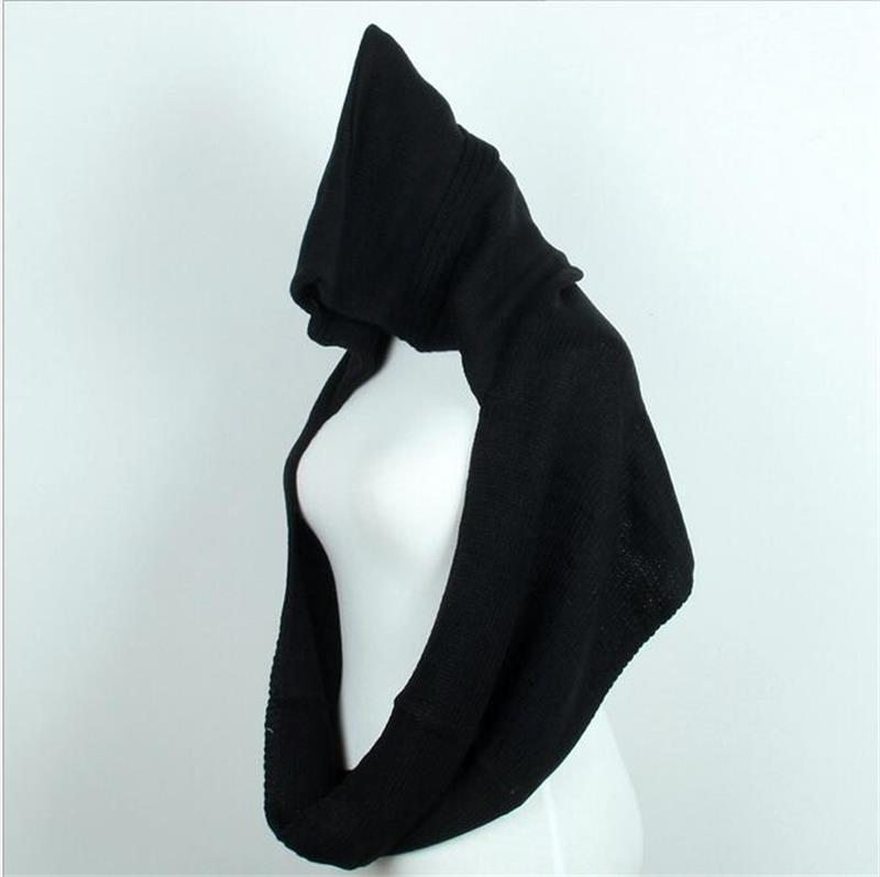 Wholesale-Winter Soft Pullover Knit Infinity Scarf Beanie Hoodie Scarf Long Hooded Scarf Wrap