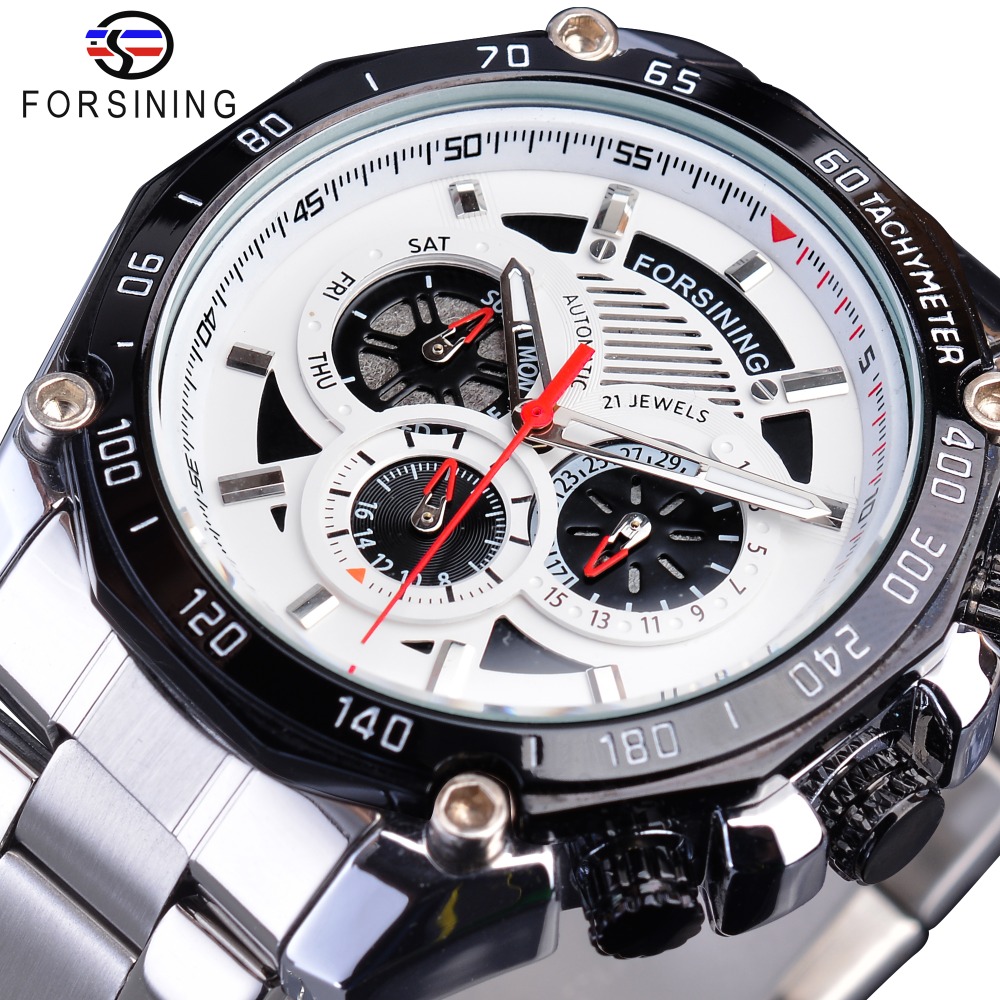 Forsining 2019 Military Silver Clock Steampunk Series Complete Calendar Men Sport Mechanical Automatic Watches Top Brand Luxury, Slivery;brown
Forsining 2019 Military Silver Clock Steampunk Series Complete Calendar Men Sport Mechanical Automatic Watches Top Brand Luxury, Slivery;brown