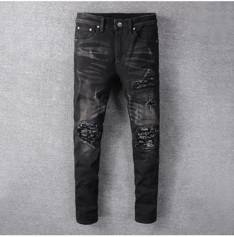 iSurvivor 2020 Men's Black Turban Paisley Print Patchwork Motorcycle Jeans Slim Skinny Pleated Stretch Denim Ripped Pants
iSurvivor 2020 Men's Black Turban Paisley Print Patchwork Motorcycle Jeans Slim Skinny Pleated Stretch Denim Ripped Pants