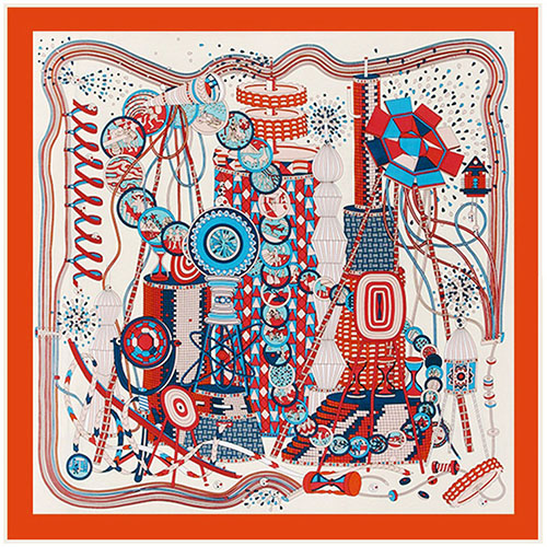 Print Silk Square Scarf For Women Handmade Red Big Stoles Shawls Scarves Large Twill Scarfs Wholesale