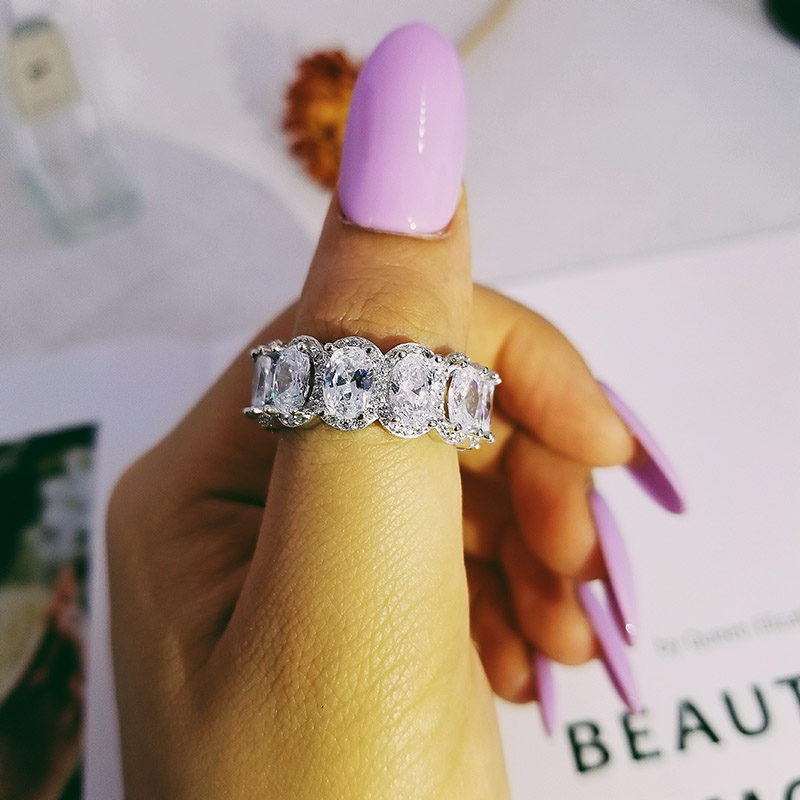 Choucong design 925 sterling silver CZ Diamond Gemstones wedding band eternity Ring for Women solid engagement anniversary fashion jewelry