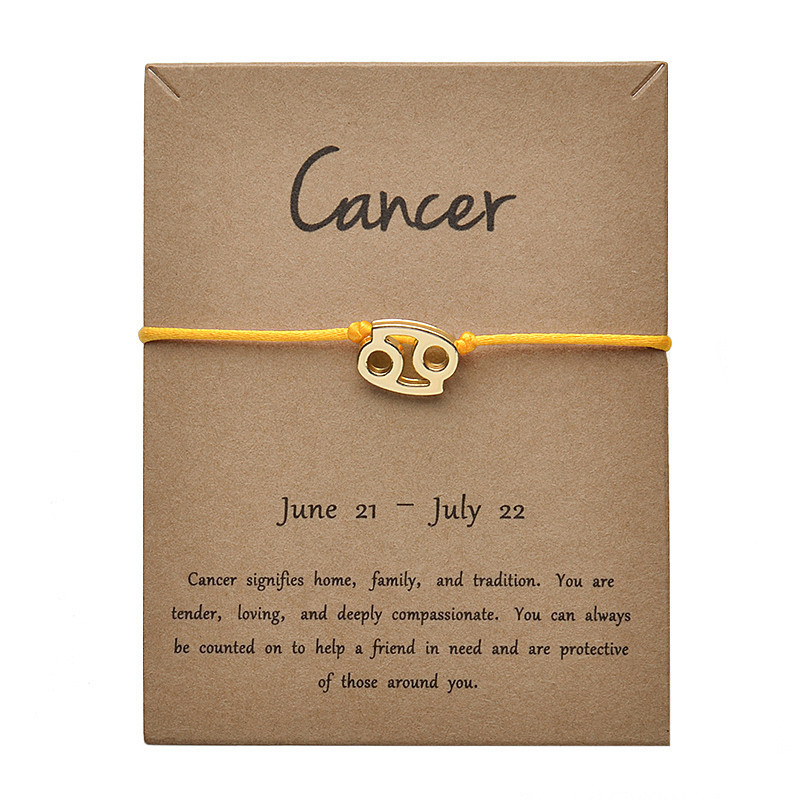 Yellow Colors Gold Card Fashion Jewelry 12 Constellations Zodiac Woven Bracelet Bangles For Women
Yellow Colors Gold Card Fashion Jewelry 12 Constellations Zodiac Woven Bracelet Bangles For Women