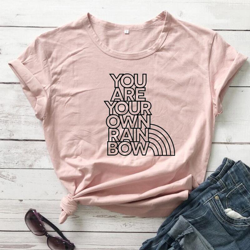 You are your own rainbow women fashion t shirt pure cotton grunge tumblr casual young slogan quote hipster tees vintage art tops, Pink-black txt
You are your own rainbow women fashion t shirt pure cotton grunge tumblr casual young slogan quote hipster tees vintage art tops, Pink-black txt