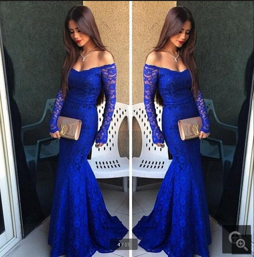 Elegant new Royal Blue Lace Mermaid evening Dresses 2019 cheap Off the Shoulder long sleeve sexy women prom party evening dress best sale, White
Elegant new Royal Blue Lace Mermaid evening Dresses 2019 cheap Off the Shoulder long sleeve sexy women prom party evening dress best sale, White