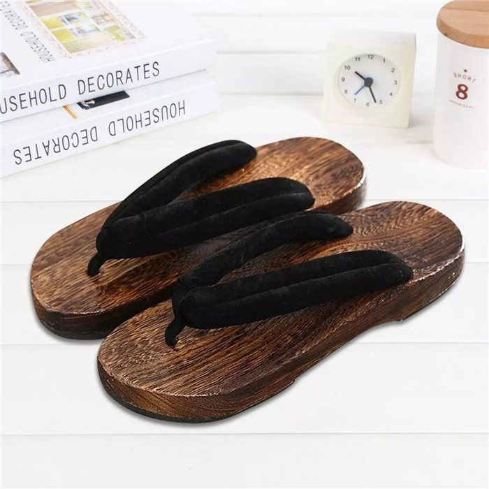 Mazefeng Unisex Shoes Print Wood Geta Sandals Men Chinese Geta Clogs Classial Wooden Slippers Mens Flip Flops Japanese Clogs Y200107