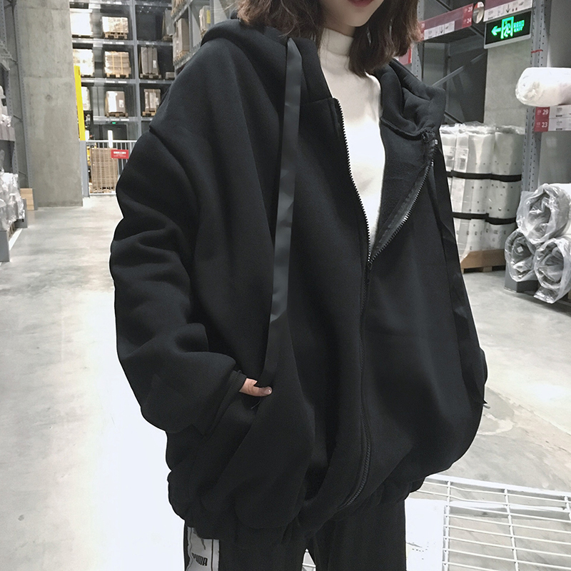 Harajuku Autumn Winter Women Oversized Hoodies Korean Letter Zipper Loose Hooded Sweatshirt Coat Fleece Warm Pullover Tops, Black
Harajuku Autumn Winter Women Oversized Hoodies Korean Letter Zipper Loose Hooded Sweatshirt Coat Fleece Warm Pullover Tops, Black