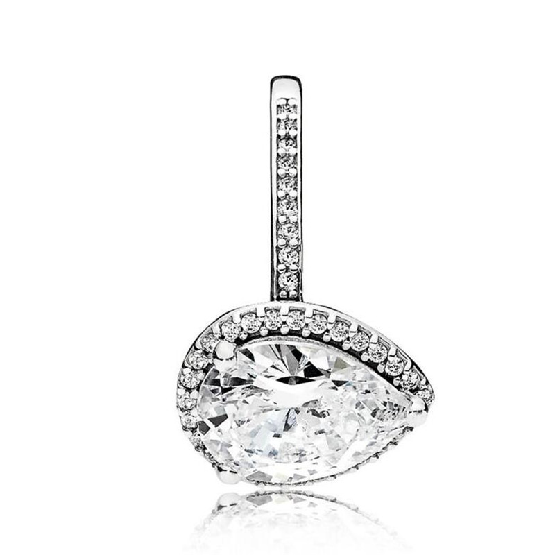 Vintage Fashion Jewelry Real 100% 925 Sterling Silver Never Fade Pear Cut 5A Cubic Zircon Eternity Ring Party Women Wedding Band Rings Gift