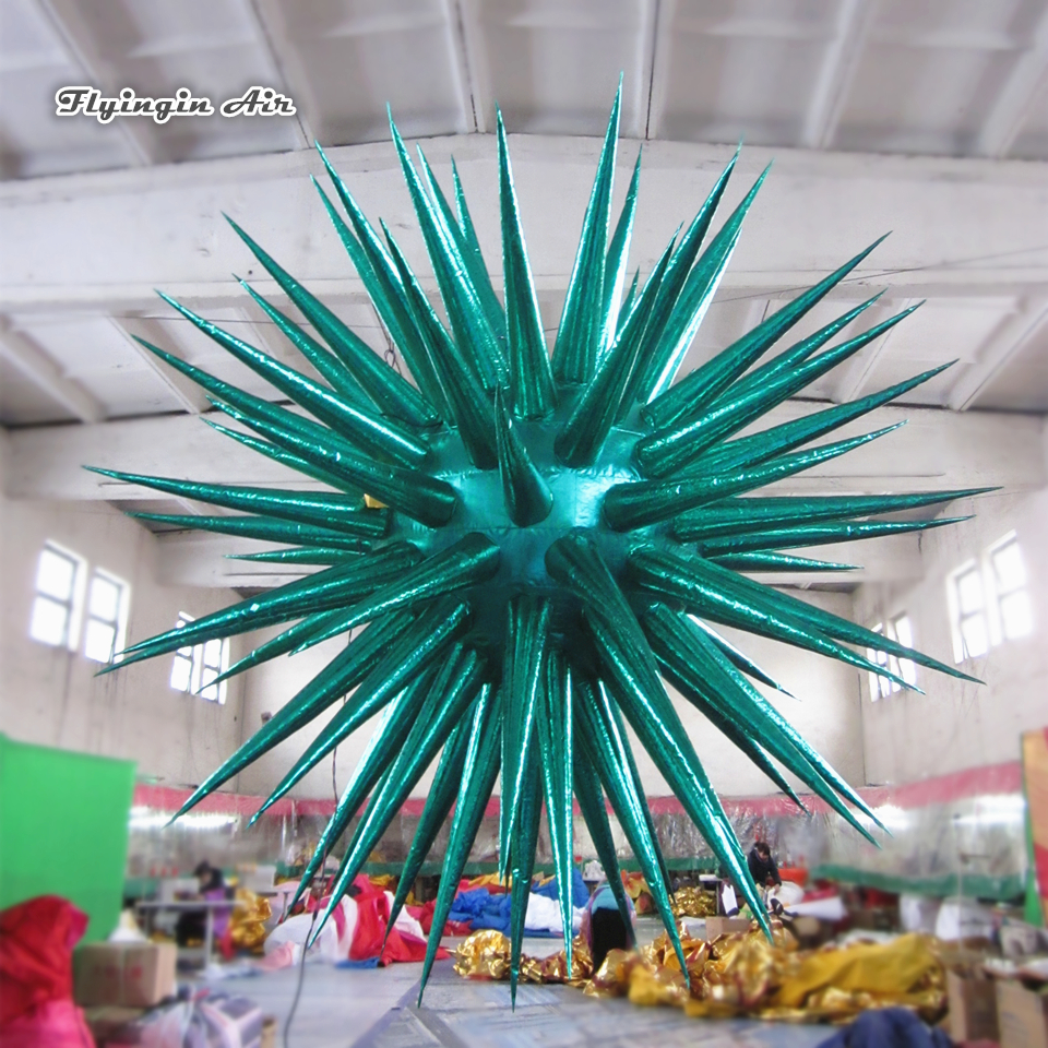 Hanging Inflatable Sea Urchin Balloon 2m Multicolor Planet Model Air Blown Thorn Ballon For Ceiling Decoration