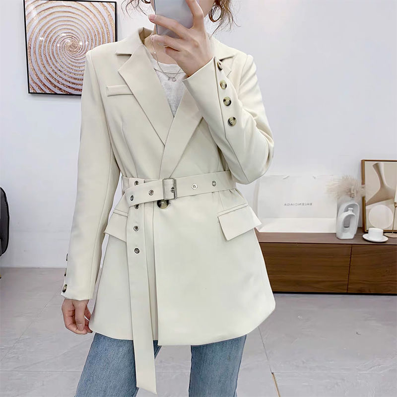Women 2020 Spring Autumn Chic Casual Single Button Notched Collar Blazers Female Solid Fashion Sashes Coats New Outerwear L25, Black
Women 2020 Spring Autumn Chic Casual Single Button Notched Collar Blazers Female Solid Fashion Sashes Coats New Outerwear L25, Black