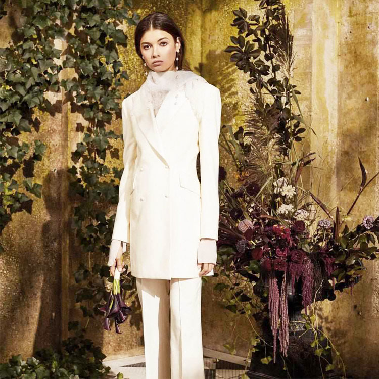 White Ivory Mother of the Bride Pant Suits Double Breasted Evening Prom Dress Long Formal Outfit For Weddings Tuxedos Blazer (Jacket+Pants)