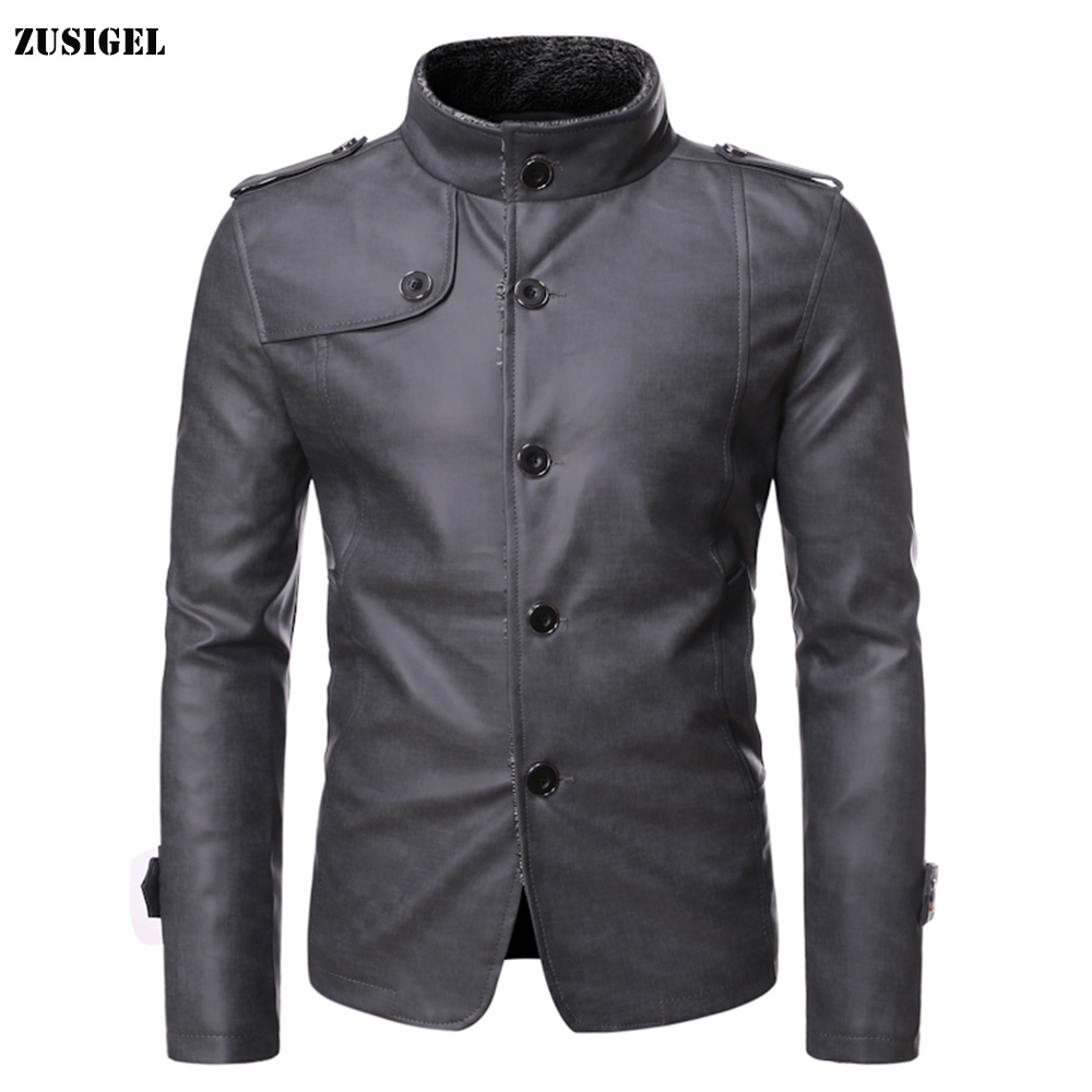 ZUSIGEL 2019 New Stand Collar Solid Mens Winter Leather Jackets with Fur Single Breasted Slim PU Leather Jacket Faux, Dark grey
ZUSIGEL 2019 New Stand Collar Solid Mens Winter Leather Jackets with Fur Single Breasted Slim PU Leather Jacket Faux, Dark grey