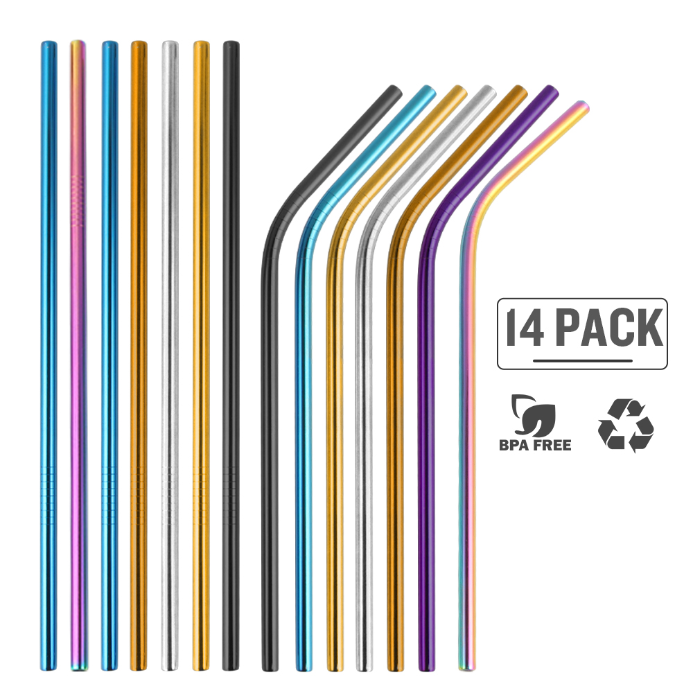 3/8/14pcs Reusable Straw Metal Straw Eco Friendly Drinking Stainless Steel -approved BPA With Cleaning Brush & Bag
3/8/14pcs Reusable Straw Metal Straw Eco Friendly Drinking Stainless Steel -approved BPA With Cleaning Brush & Bag