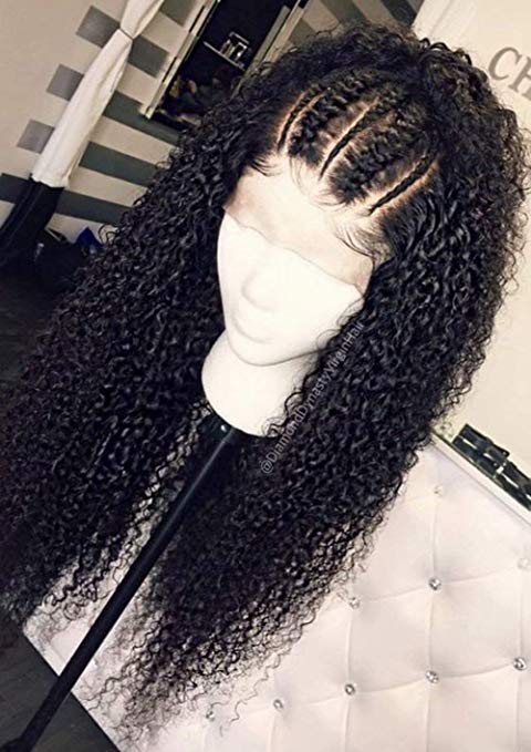 150% Density Lace Front Kinky Curly Wig 9A Mongolian Afro Curly Human Hair 360 lace frontal Wigs Natural Hairline for African American Women