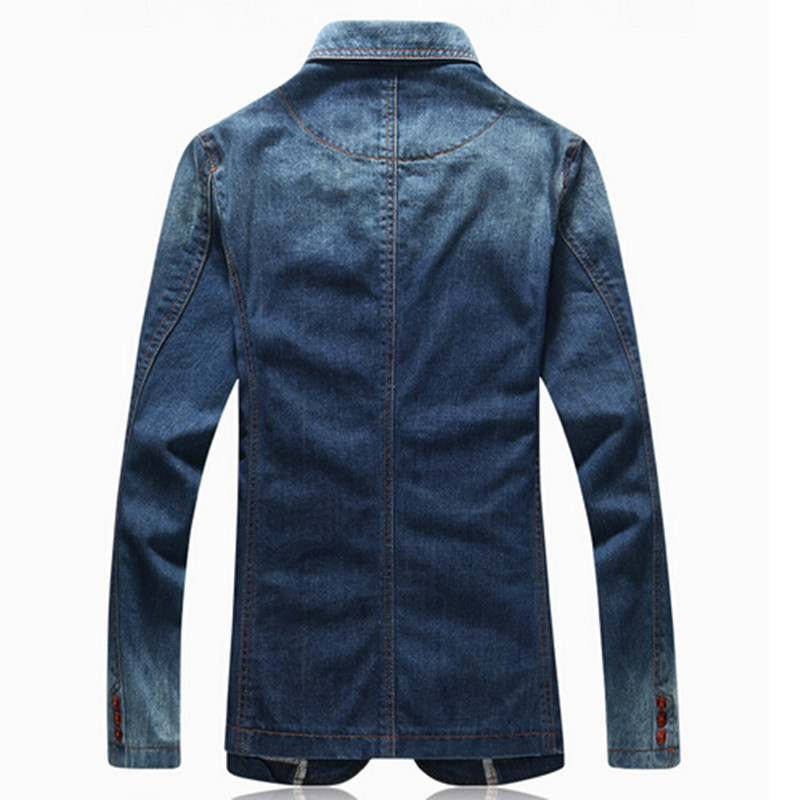 Men's Suits & Blazers 2021 Brand Blazer Men Fashion Mens Denim Jacket Coat Masculino Slim Fit Casual Autumn Jeans Suit