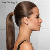 Long sleek straight ponytail hairstyle human hair drawstring pony tail hair piece double drawn 160g cuticle aligned hair